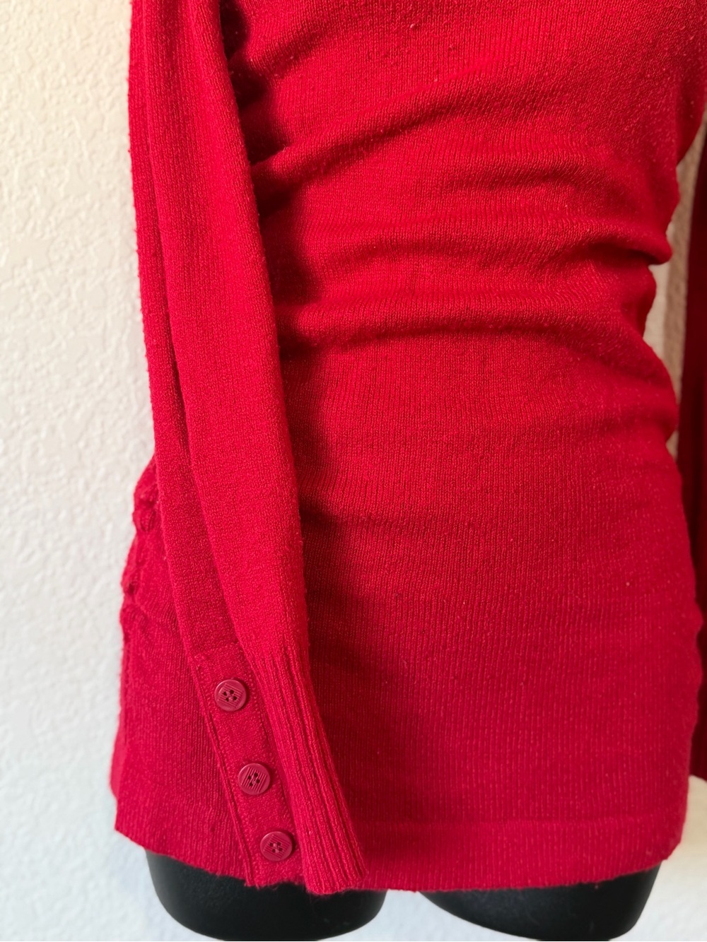 Y2K Red Off-The-Shoulder Ribbed Sweater Top - Picture 4 of 7